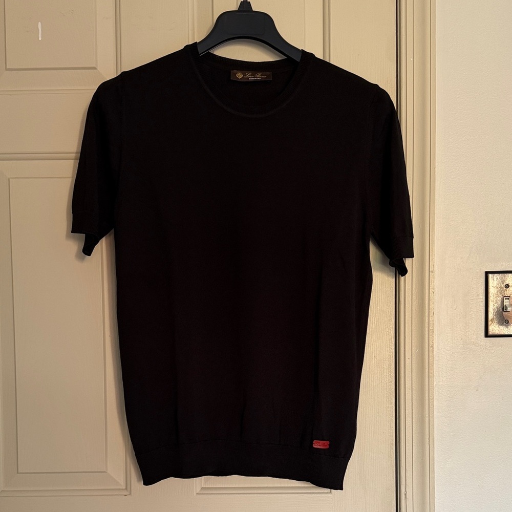 Loro Piana Black Short Sleeve Sweater